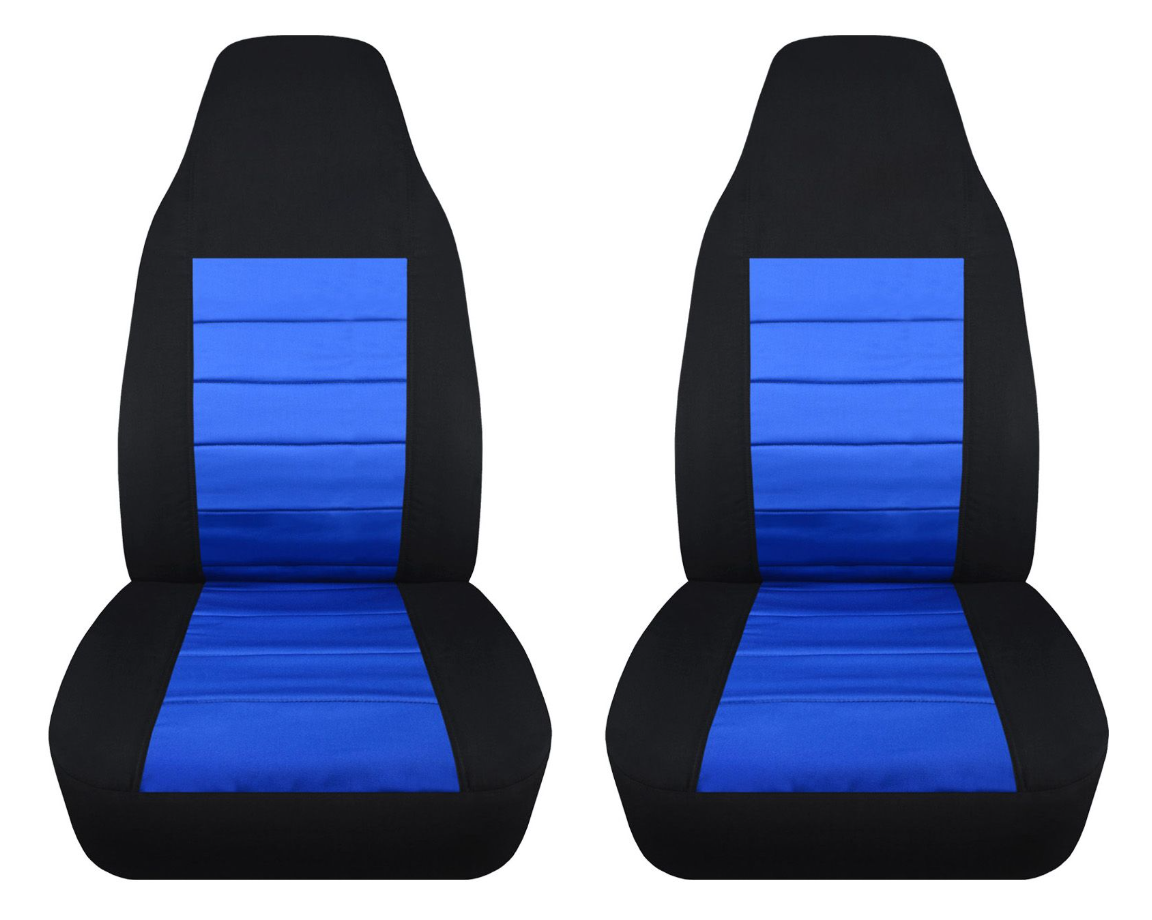 Customized Black and Blue Seat Covers